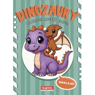 Kolorowy zawr&oacute;t głowy. Dinozaury z naklejkami, Kolorowanki, Książeczki