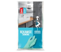 Rękawice domowe ANNA ZARADNA, rozmiar S, pastelowa zieleń, Akcesoria do sprzątania, Artykuły higieniczne i dozowniki