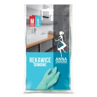 Rękawice domowe ANNA ZARADNA, rozmiar M, pastelowa zieleń, Akcesoria do sprzątania, Artykuły higieniczne i dozowniki