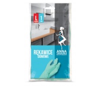 Rękawice domowe ANNA ZARADNA, rozmiar L, pastelowa zieleń, Akcesoria do sprzątania, Artykuły higieniczne i dozowniki
