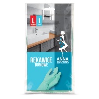 Rękawice domowe ANNA ZARADNA, rozmiar L, pastelowa zieleń, Akcesoria do sprzątania, Artykuły higieniczne i dozowniki