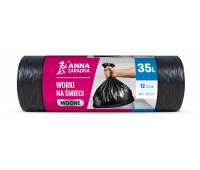 Trash bags ANNA ZARADNA, strong, 35l, 12 pcs, black
