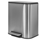 Pedal bin Donau Home, soft-closing, rectangular, 12l, matt silver