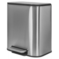 Pedal bin Donau Home, soft-closing, rectangular, 12l, matt silver