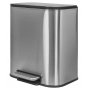 Pedal bin Donau Home, soft-closing, rectangular, 12l, matt silver