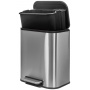 Pedal bin Donau Home, soft-closing, rectangular, 12l, matt silver