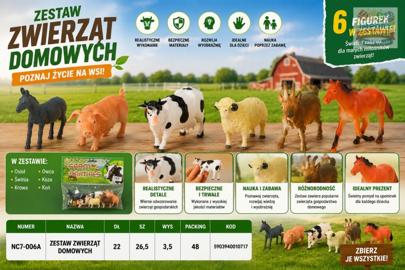 ZESTAW ZWIERZĄT DOMOWYCH, Zabawki