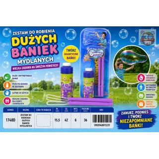 ZESTAW DO ROBIENIA DUŻYCH BANIEK MYDLANYCH, Bańki i akcesoria do baniek, Zabawki