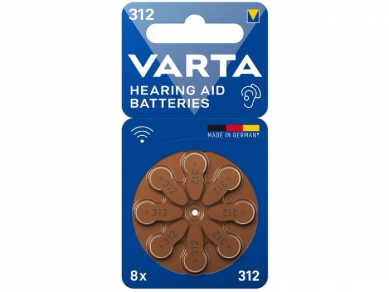 VARTA Hearing Aid Batteries 312 BLI /8szt/, Baterie, akumulatory i ładowarki, Urządzenia biurowe