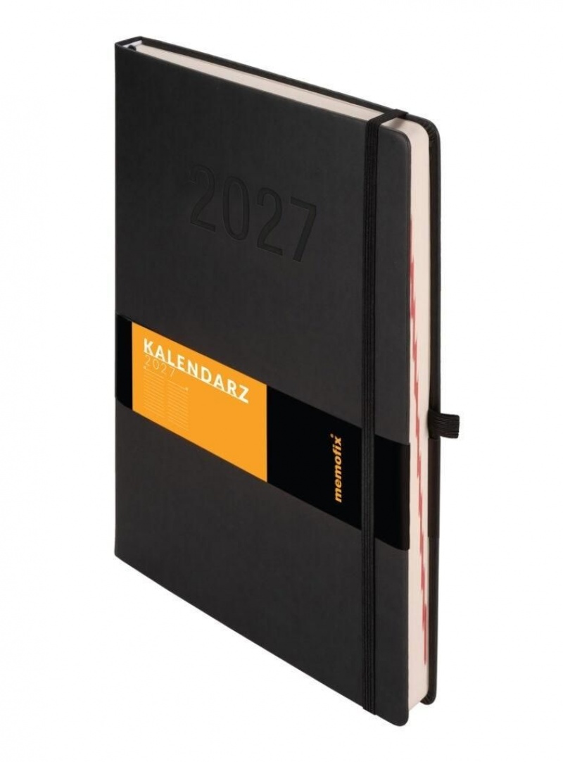 Kalendarz 2027 Memofix A4 dzienny czarny, Dzienne, Kalendarze