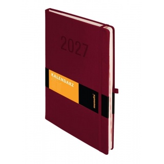 Kalendarz 2027 Memofix A4 dzienny bordowy, Dzienne, Kalendarze