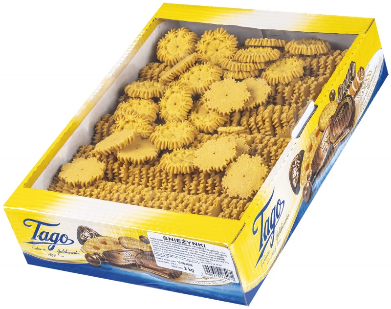 Śnieżynki TAGO, 2kg, kr&oacute;tki termin ważności, Ciastka, Artykuły spożywcze