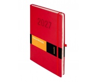 Kalendarz 2027 Memofix A4 dzienny czerwony, Dzienne, Kalendarze