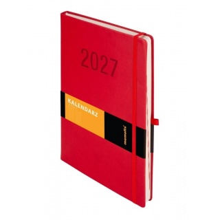 Kalendarz 2027 Memofix A4 dzienny czerwony, Dzienne, Kalendarze