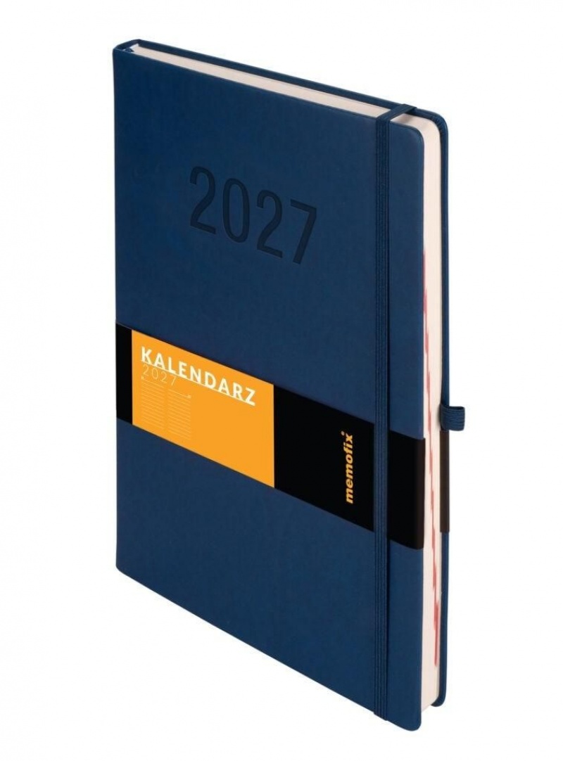 Kalendarz 2027 Memofix A4 dzienny granatowy, Dzienne, Kalendarze
