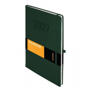 Kalendarz 2027 Memofix A4 tyg. z notesem zielony, Tygodniowe, Kalendarze