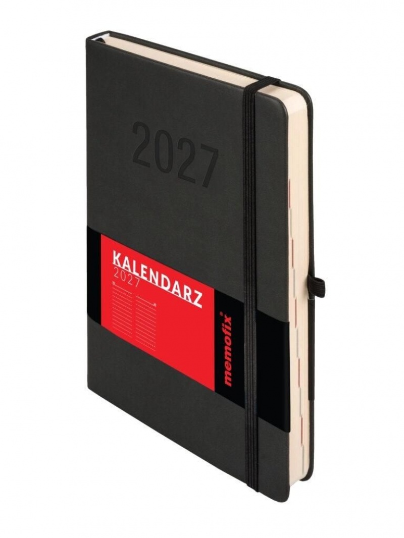 Kalendarz 2027 Memofix A5 dzienny czarny, Dzienne, Kalendarze