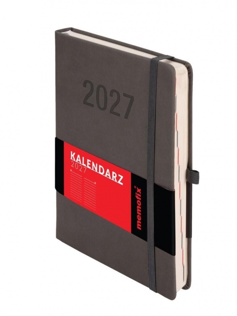 Kalendarz 2027 Memofix A5 dzienny grafitowy, Dzienne, Kalendarze