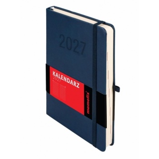 Kalendarz 2027 Memofix A5 dzienny granatowy, Dzienne, Kalendarze
