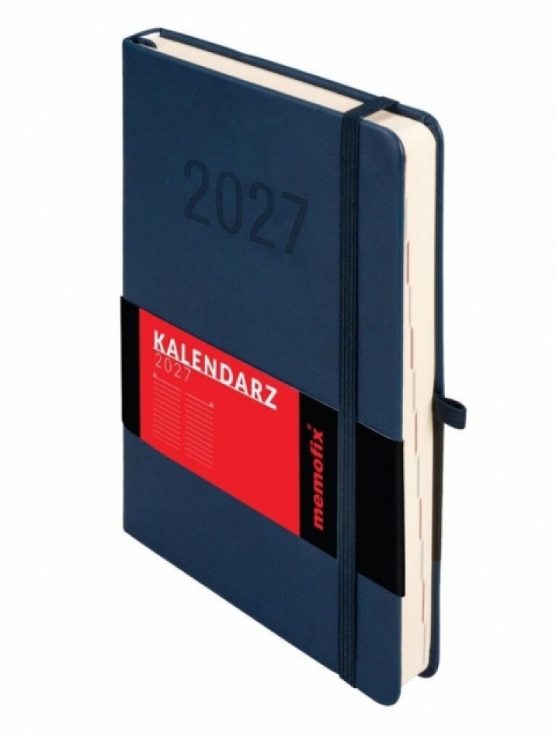 Kalendarz 2027 Memofix A5 dzienny granatowy, Dzienne, Kalendarze
