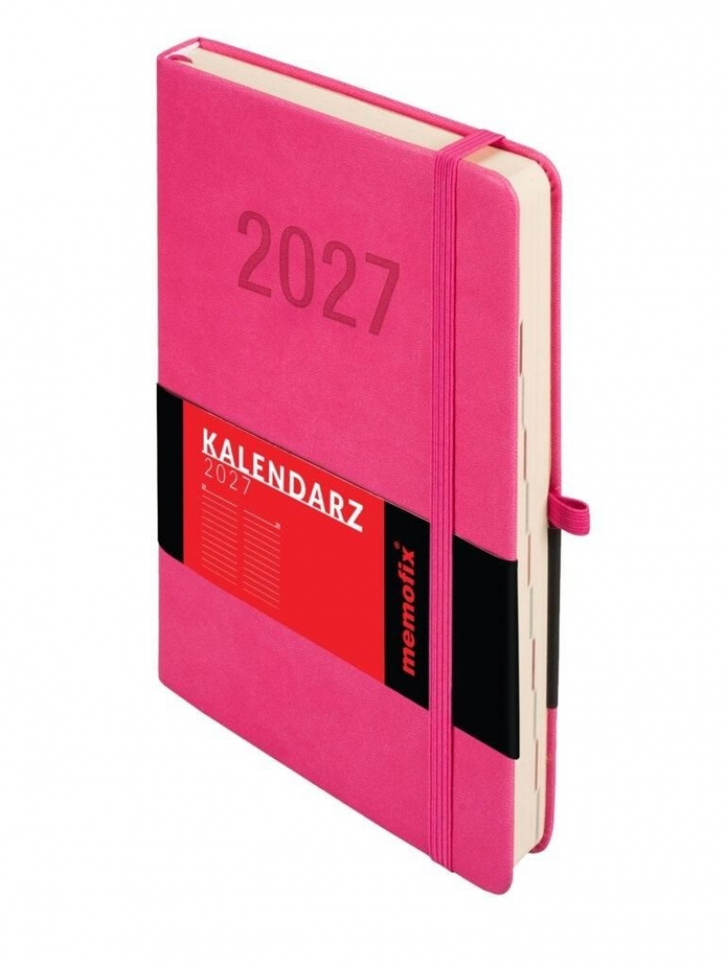 Kalendarz 2027 Memofix A5 dzienny r&oacute;żowy, Dzienne, Kalendarze