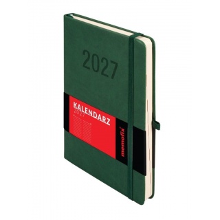 Kalendarz 2027 Memofix A5 dzienny zielony, Dzienne, Kalendarze