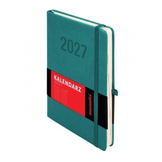 Kalendarz 2027 Memofix A5 dzienny turkusowy, Dzienne, Kalendarze