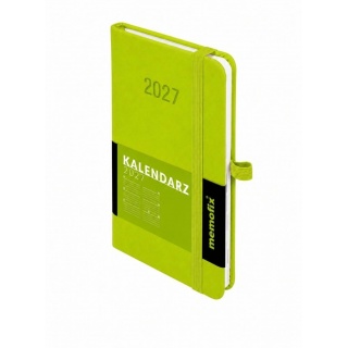 Kalendarz 2027 Memofix A6 tygodniowy limonkowy, Tygodniowe, Kalendarze