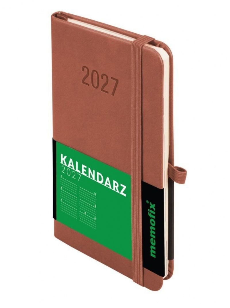 Kalendarz 2027 Memofix A6 tygodniowy mocha moussse, Tygodniowe, Kalendarze
