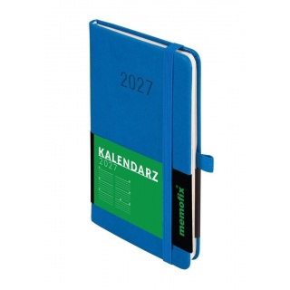 Kalendarz 2027 Memofix A6 tygodniowy niebieski, Tygodniowe, Kalendarze
