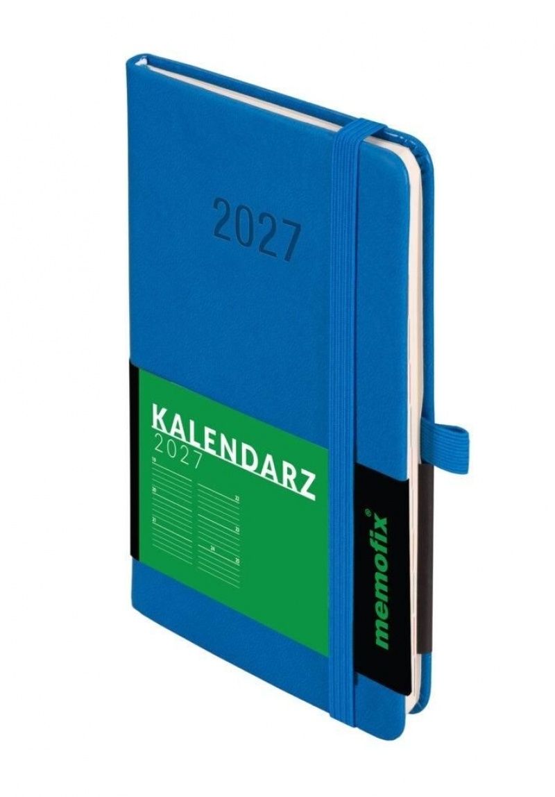 Kalendarz 2027 Memofix A6 tygodniowy niebieski, Tygodniowe, Kalendarze