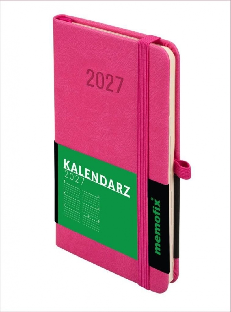 Kalendarz 2027 Memofix A6 tygodniowy r&oacute;żowy, Tygodniowe, Kalendarze