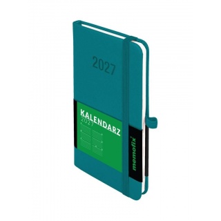 Kalendarz 2027 Memofix A6 tygodniowy turkusowy, Tygodniowe, Kalendarze