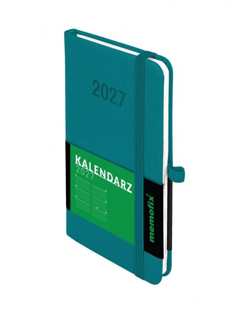 Kalendarz 2027 Memofix A6 tygodniowy turkusowy, Tygodniowe, Kalendarze