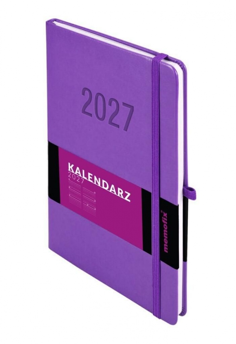 Kalendarz 2027 Memofix B5 tygodniowy fioletowy, Tygodniowe, Kalendarze