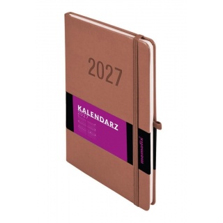 Kalendarz 2027 Memofix B5 tygodniowy mocha mousse, Tygodniowe, Kalendarze