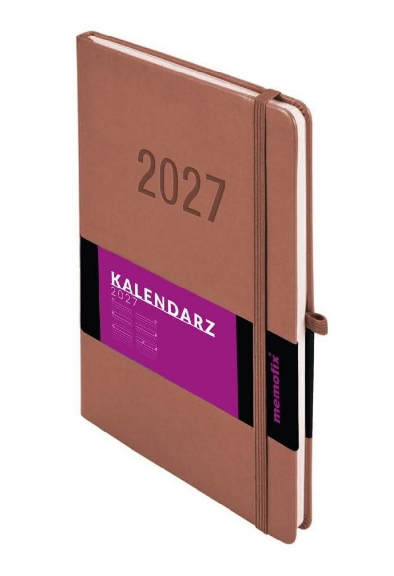 Kalendarz 2027 Memofix B5 tygodniowy mocha mousse, Tygodniowe, Kalendarze