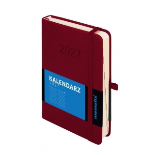 Kalendarz 2027 Memofix B6 dzienny bordowy, Dzienne, Kalendarze