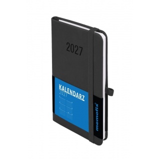 Kalendarz 2027 Memofix B6 tygodniowy czarny, Tygodniowe, Kalendarze
