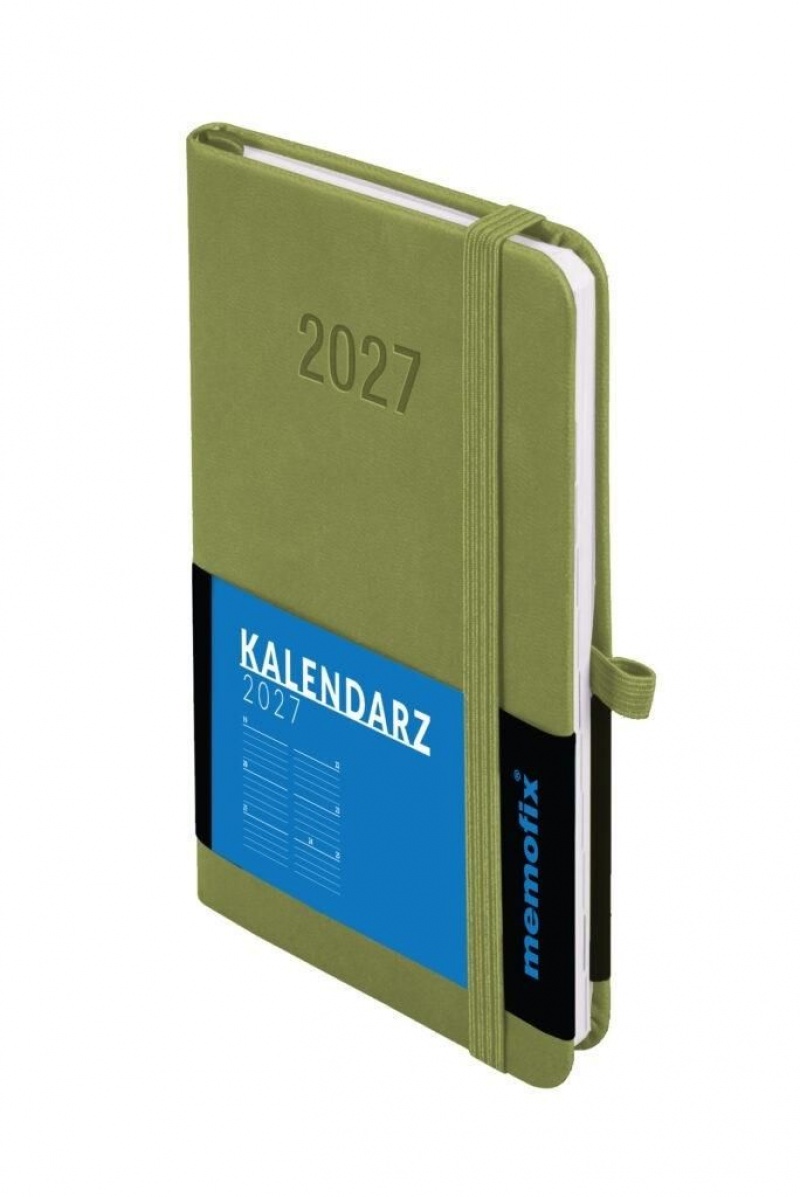 Kalendarz 2027 Memofix B6 tygodniowy j. zielony, Tygodniowe, Kalendarze