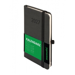 Kalendarz 2027 Memofix A6 tygodniowy czarny, Tygodniowe, Kalendarze