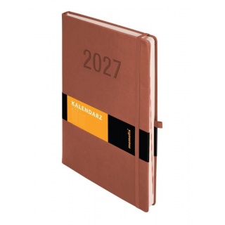 Kalendarz 2027 Memofix A4 dzienny mocha mousse, Dzienne, Kalendarze