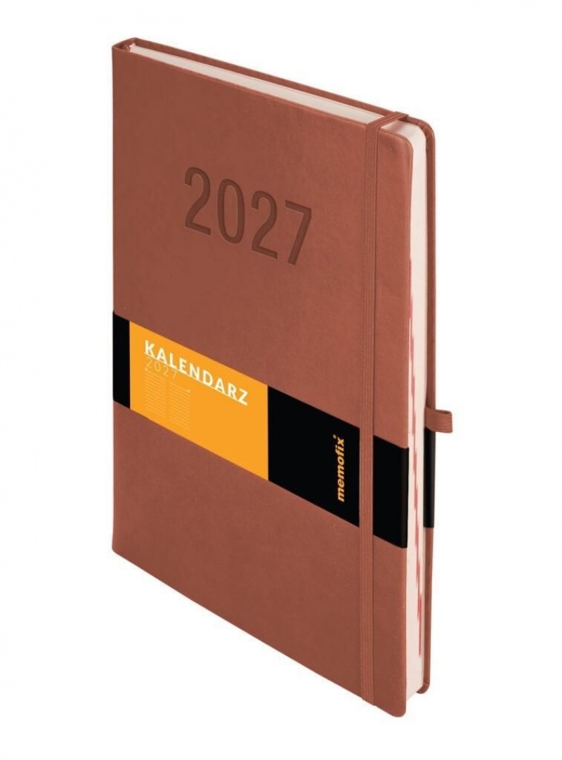 Kalendarz 2027 Memofix A4 dzienny mocha mousse, Dzienne, Kalendarze