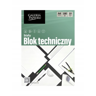 Blok techniczny A4 biały 10ark.180g., Bloki, Zeszyty i bloki