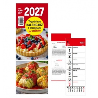 Tygodniowy Kalendarz z przepisami 2027, Ścienne, Kalendarze