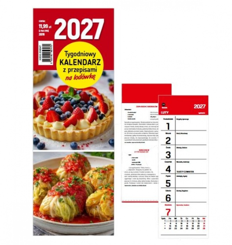 Tygodniowy Kalendarz z przepisami 2027, Ścienne, Kalendarze
