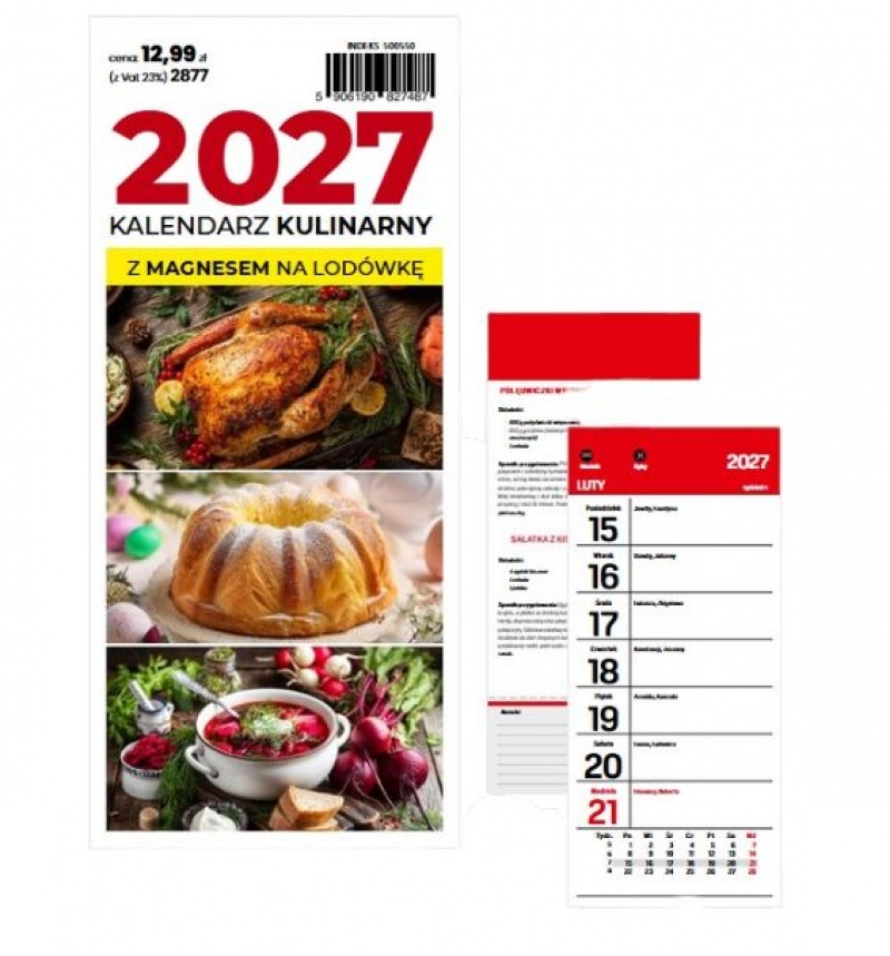 Kalendarz Kulinarny z magnesem 2027, Ścienne, Kalendarze