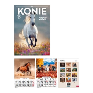 Kalendarz ścienny A4 Konie 2027, Ścienne, Kalendarze