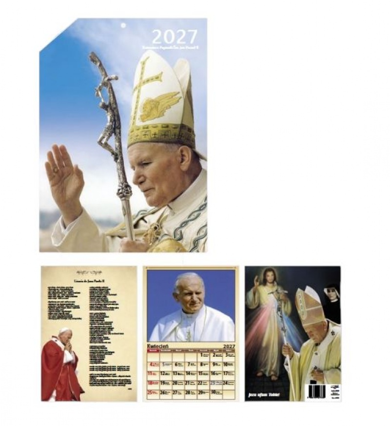 Kalendarz ścienny A4 Papieski 2027, Ścienne, Kalendarze