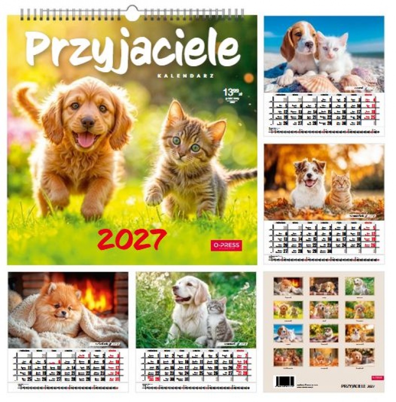 Kalendarz Kwadrat Przyjaciele 2027, Ścienne, Kalendarze